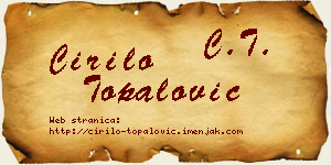 Ćirilo Topalović vizit kartica